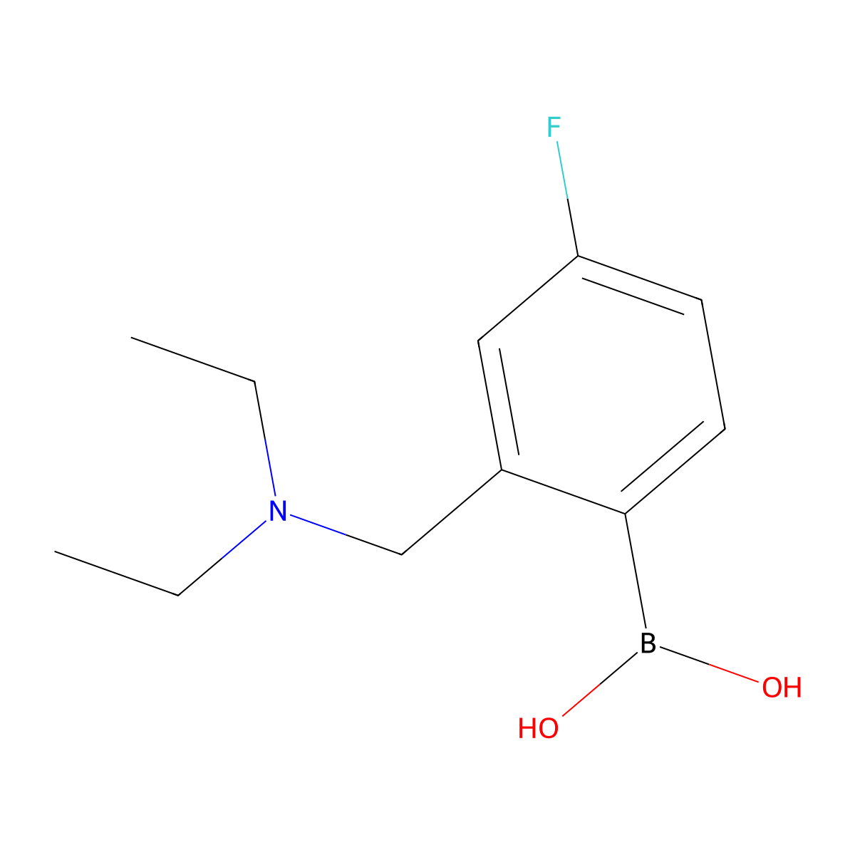 (2-((Diethylamino)methyl)-4-fluorophenyl)boronic acid molecular structure, CAS 1704063-86-4