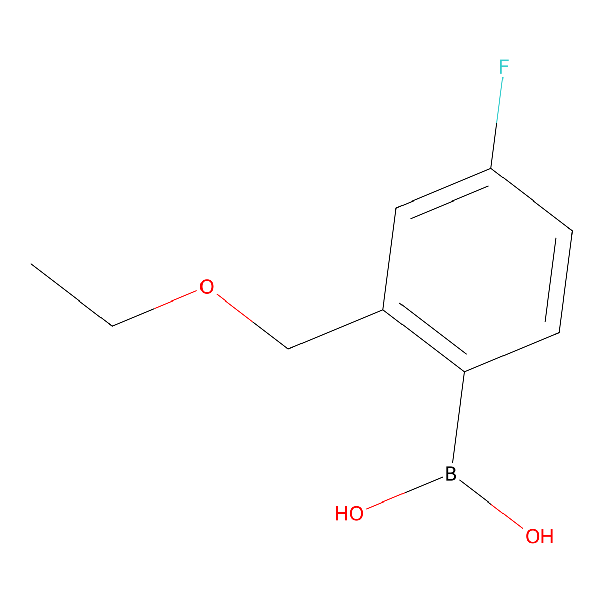 (2-(Ethoxymethyl)-4-fluorophenyl)boronic acid molecular structure, CAS 1704063-87-5