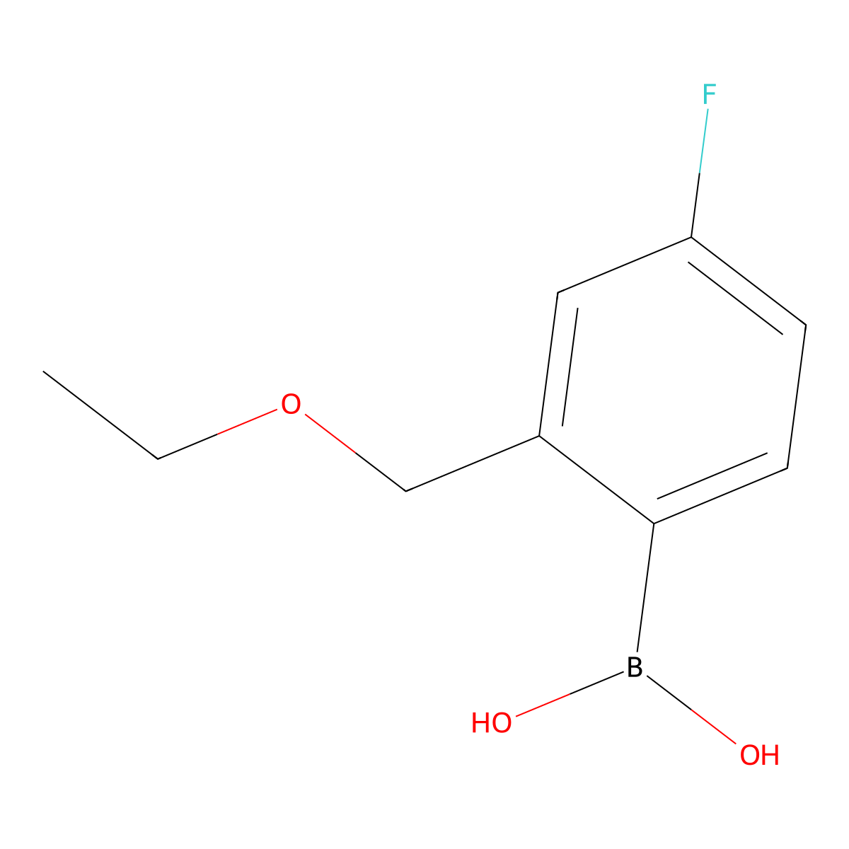 (2-(Ethoxymethyl)-4-fluorophenyl)boronic acid molecular structure, CAS 1704063-87-5