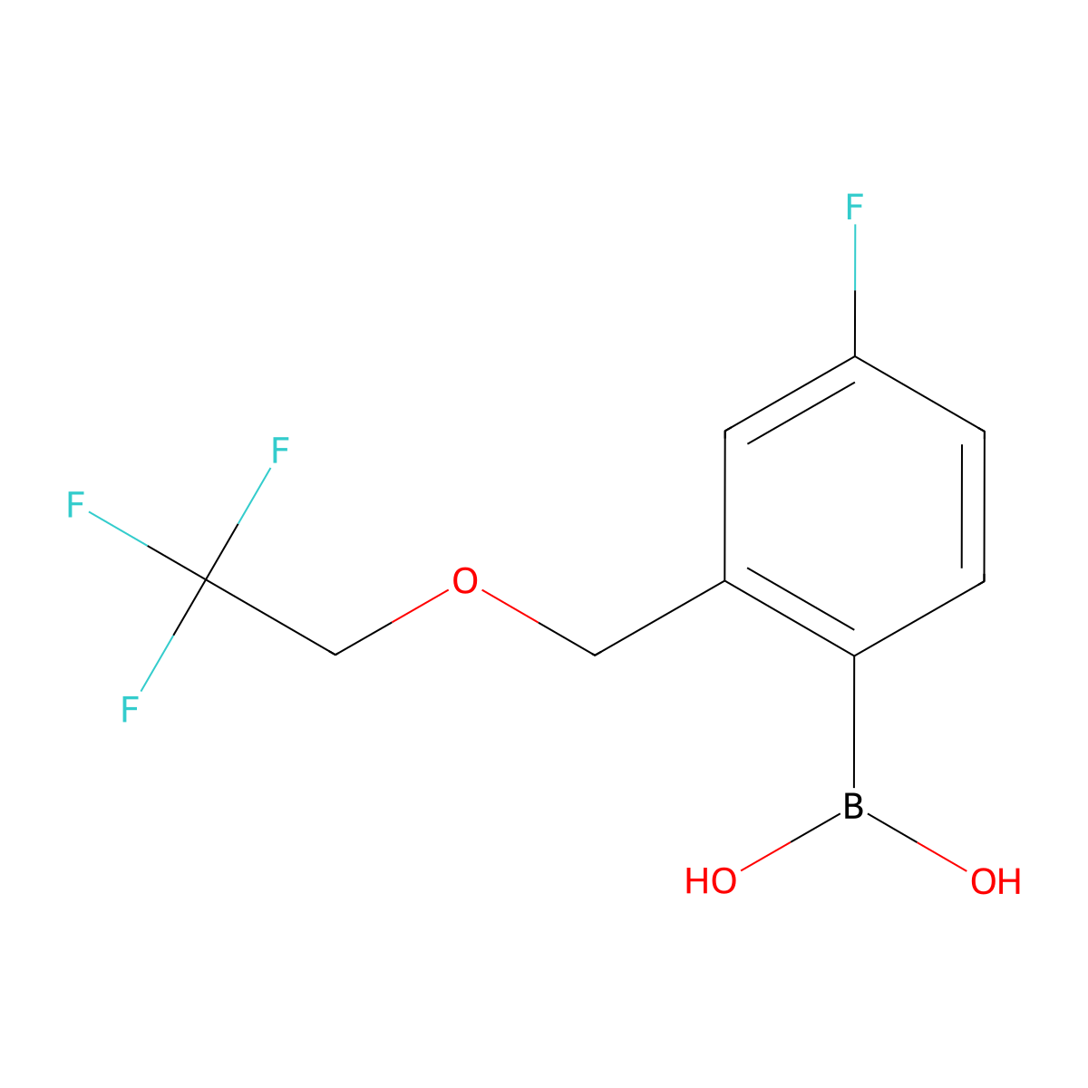 4-Fluoro-2-((2,2,2-trifluoroethoxy)methyl)phenylboronic acid molecular structure, CAS 1704063-88-6