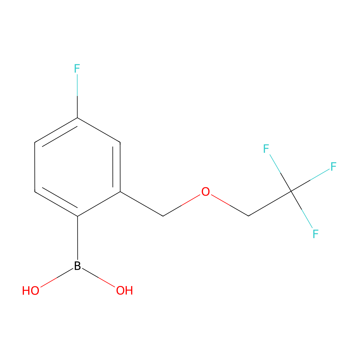 4-Fluoro-2-((2,2,2-trifluoroethoxy)methyl)phenylboronic acid molecular structure, CAS 1704063-88-6