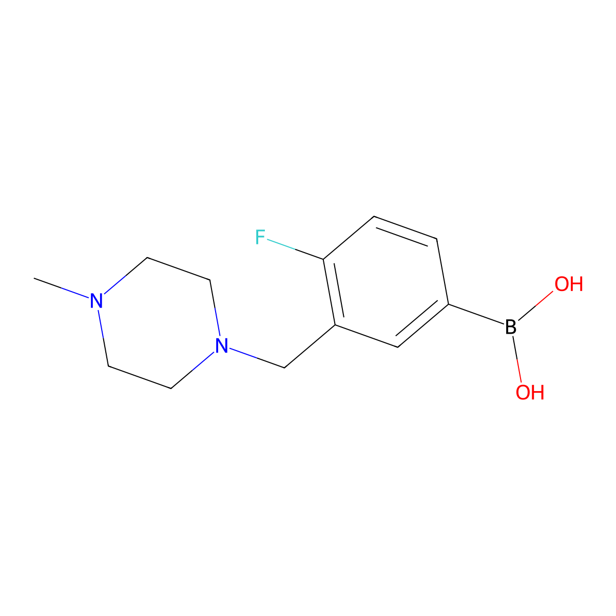 4-Fluoro-3-((4-methylpiperazin-1-yl)methyl)phenylboronic acid molecular structure, CAS 1704063-92-2
