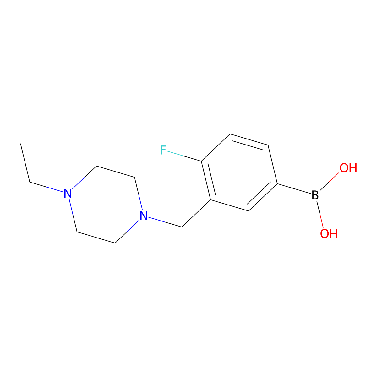 3-((4-Ethylpiperazin-1-yl)methyl)-4-fluorophenylboronic acid molecular structure, CAS 1704063-94-4