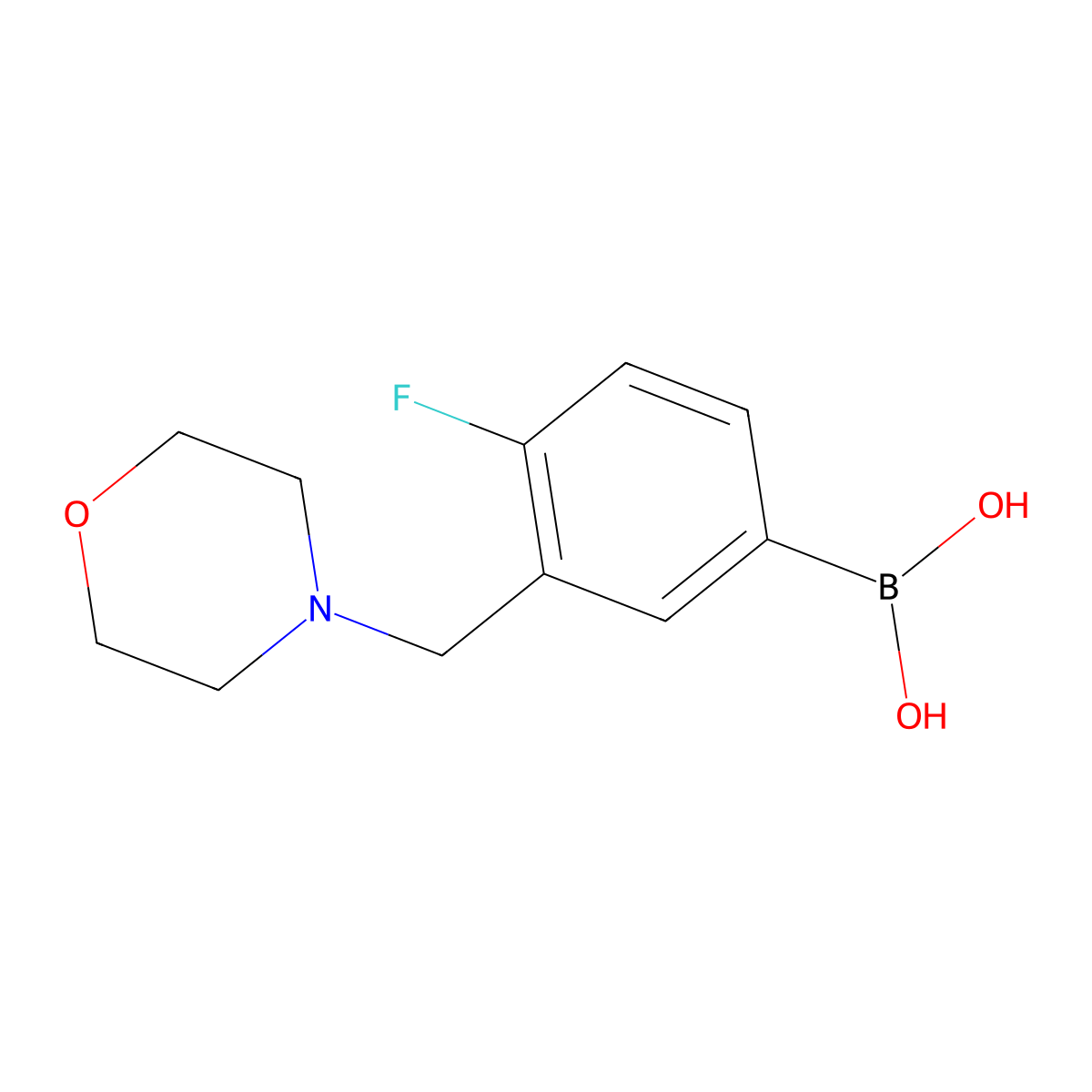 4-Fluoro-3-(morpholinomethyl)phenylboronic acid molecular structure, CAS 1704063-95-5