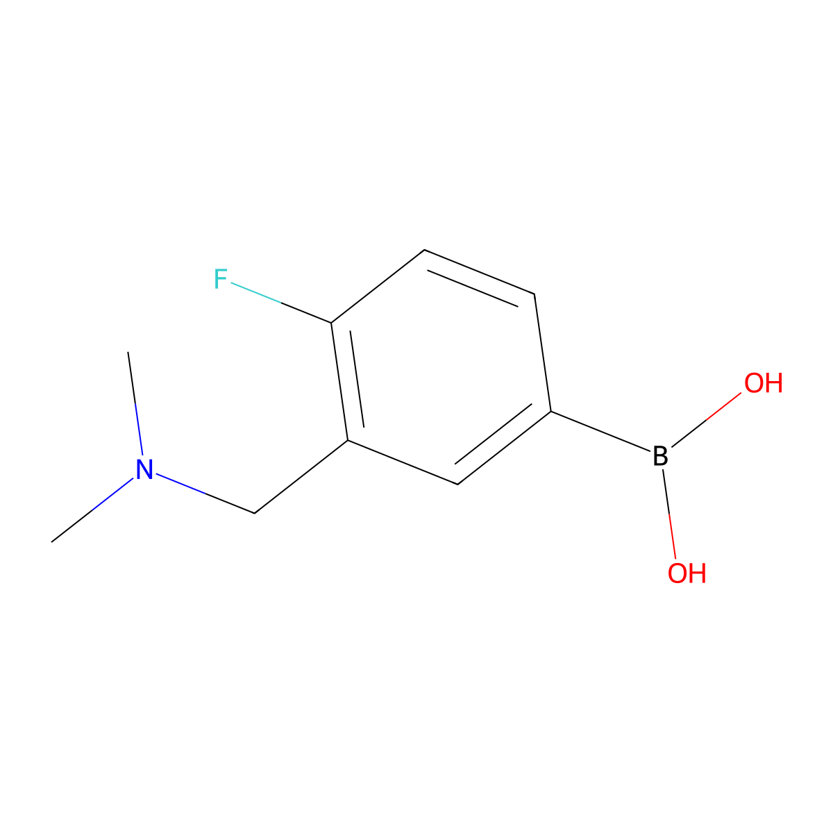 (3-((Dimethylamino)methyl)-4-fluorophenyl)boronic acid molecular structure, CAS 1704063-96-6