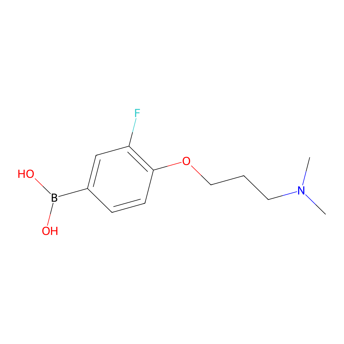 4-(3-(Dimethylamino)propoxy)-3-fluorophenylboronic acid molecular structure, CAS 1704064-08-3