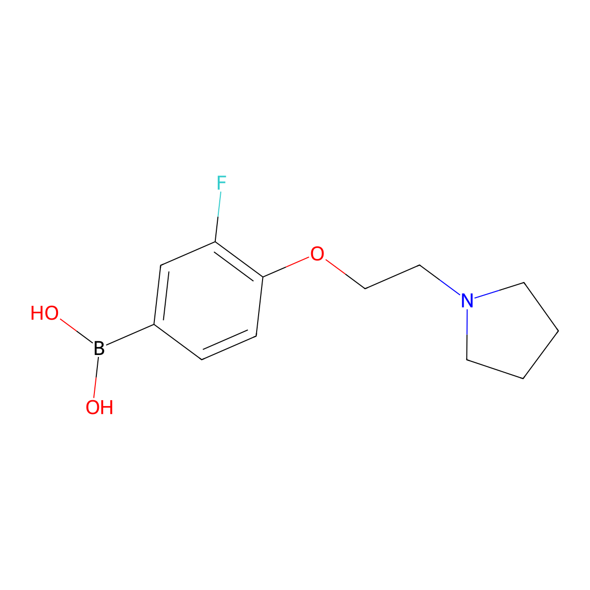 (3-Fluoro-4-(2-(pyrrolidin-1-yl)ethoxy)phenyl)boronic acid molecular structure, CAS 1704064-09-4