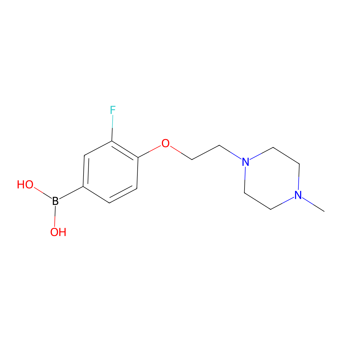 3-Fluoro-4-(2-(4-methylpiperazin-1-yl)ethoxy)phenylboronic acid molecular structure, CAS 1704064-12-9