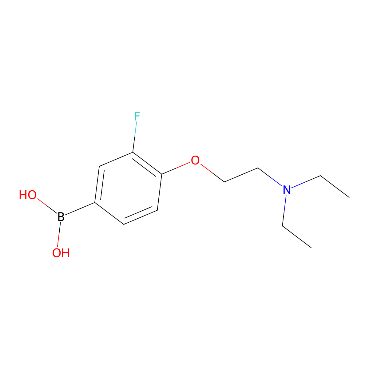 4-(2-(Diethylamino)ethoxy)-3-fluorophenylboronic acid molecular structure, CAS 1704064-16-3