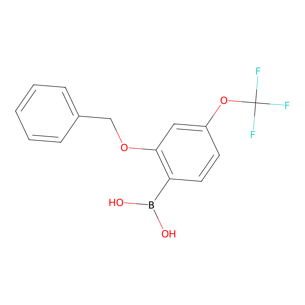 (2-(Benzyloxy)-4-(trifluoromethoxy)phenyl)boronic acid molecular structure, CAS 1704064-19-6