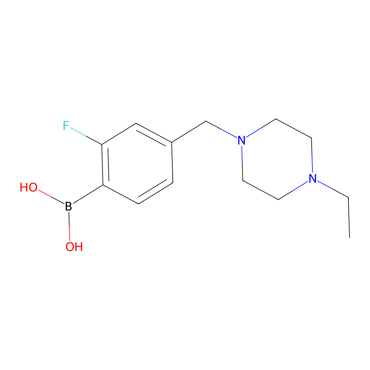 (4-((4-Ethylpiperazin-1-yl)methyl)-2-fluorophenyl)boronic acid molecular structure, CAS 1704064-26-5