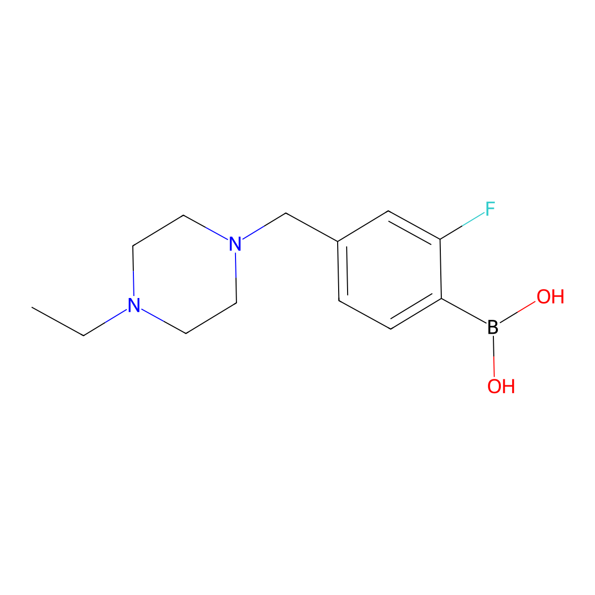 (4-((4-Ethylpiperazin-1-yl)methyl)-2-fluorophenyl)boronic acid molecular structure, CAS 1704064-26-5