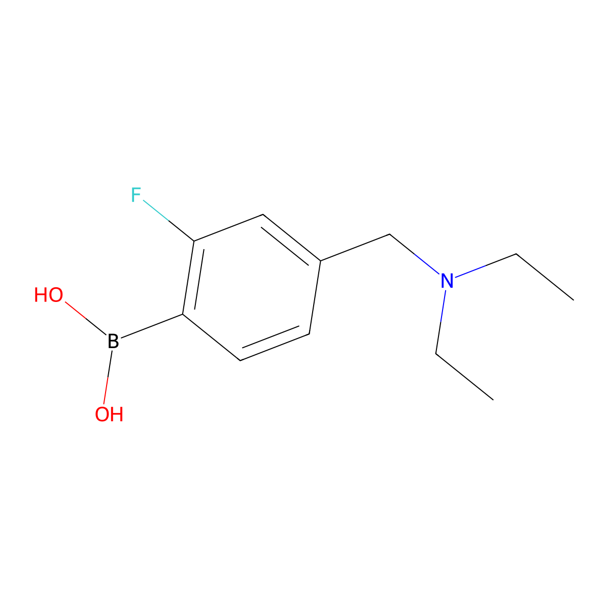 (4-((Diethylamino)methyl)-2-fluorophenyl)boronic acid molecular structure, CAS 1704064-27-6