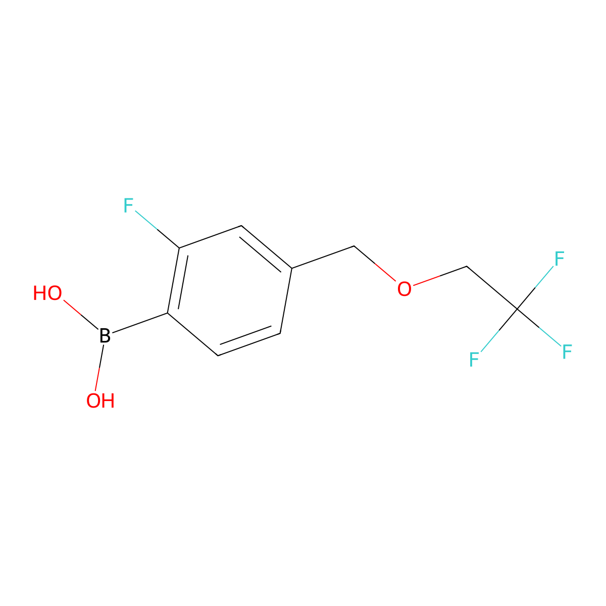 (2-Fluoro-4-((2,2,2-trifluoroethoxy)methyl)phenyl)boronic acid molecular structure, CAS 1704064-28-7