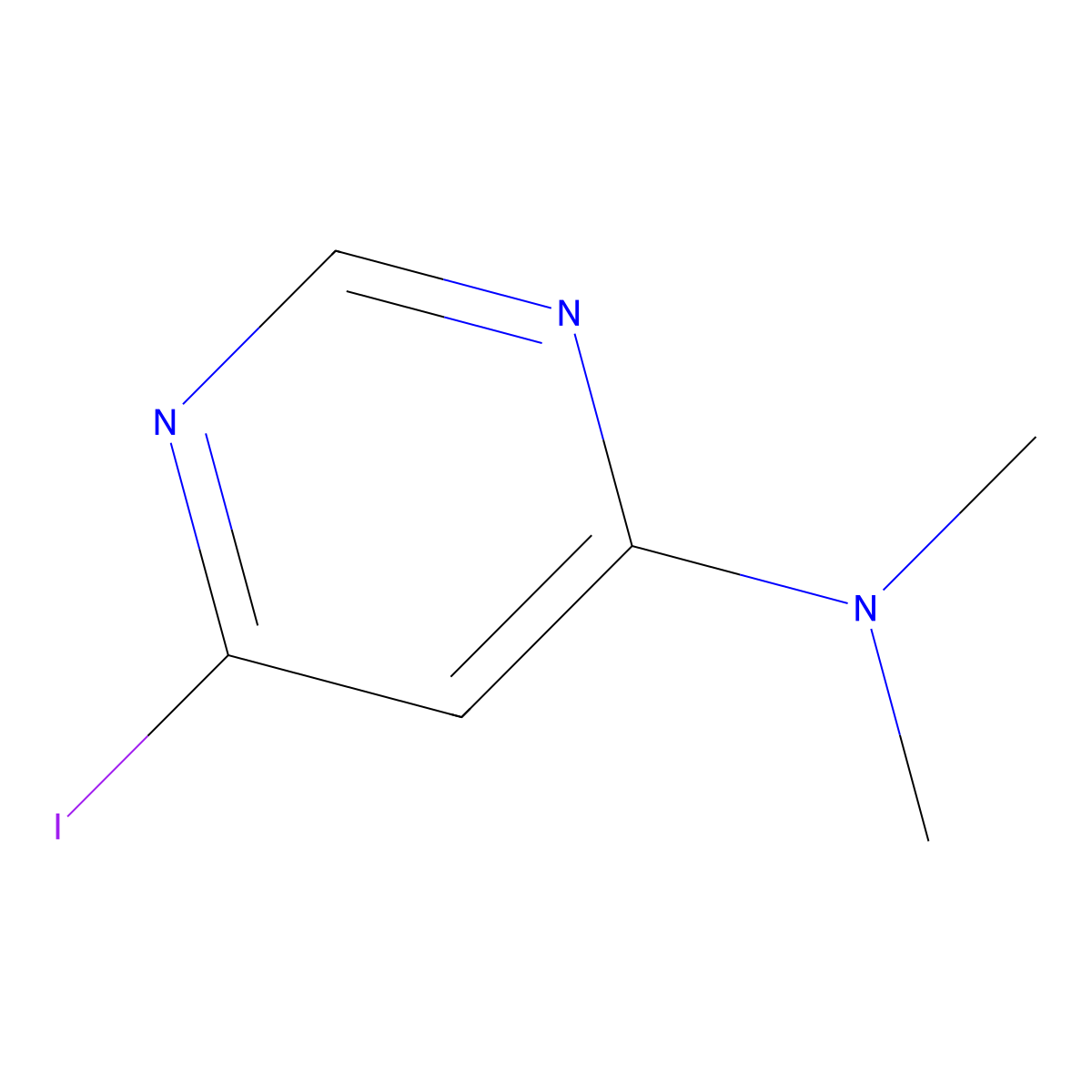 6-iodo-N,N-dimethylpyrimidin-4-amine molecular structure, CAS 1704064-36-7