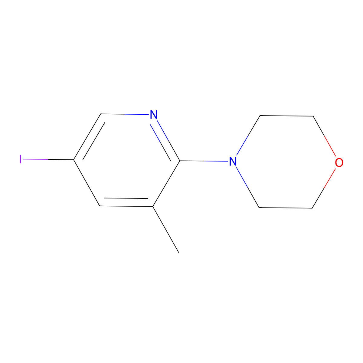 4-(5-Iodo-3-methylpyridin-2-yl)morpholine molecular structure, CAS 1704064-37-8