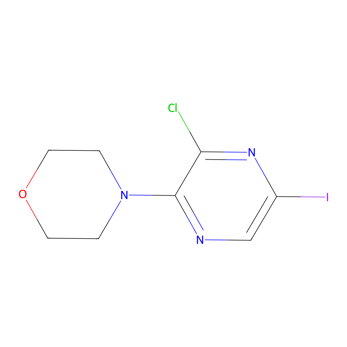 4-(3-Chloro-5-iodopyrazin-2-yl)morpholine molecular structure, CAS 1704064-39-0