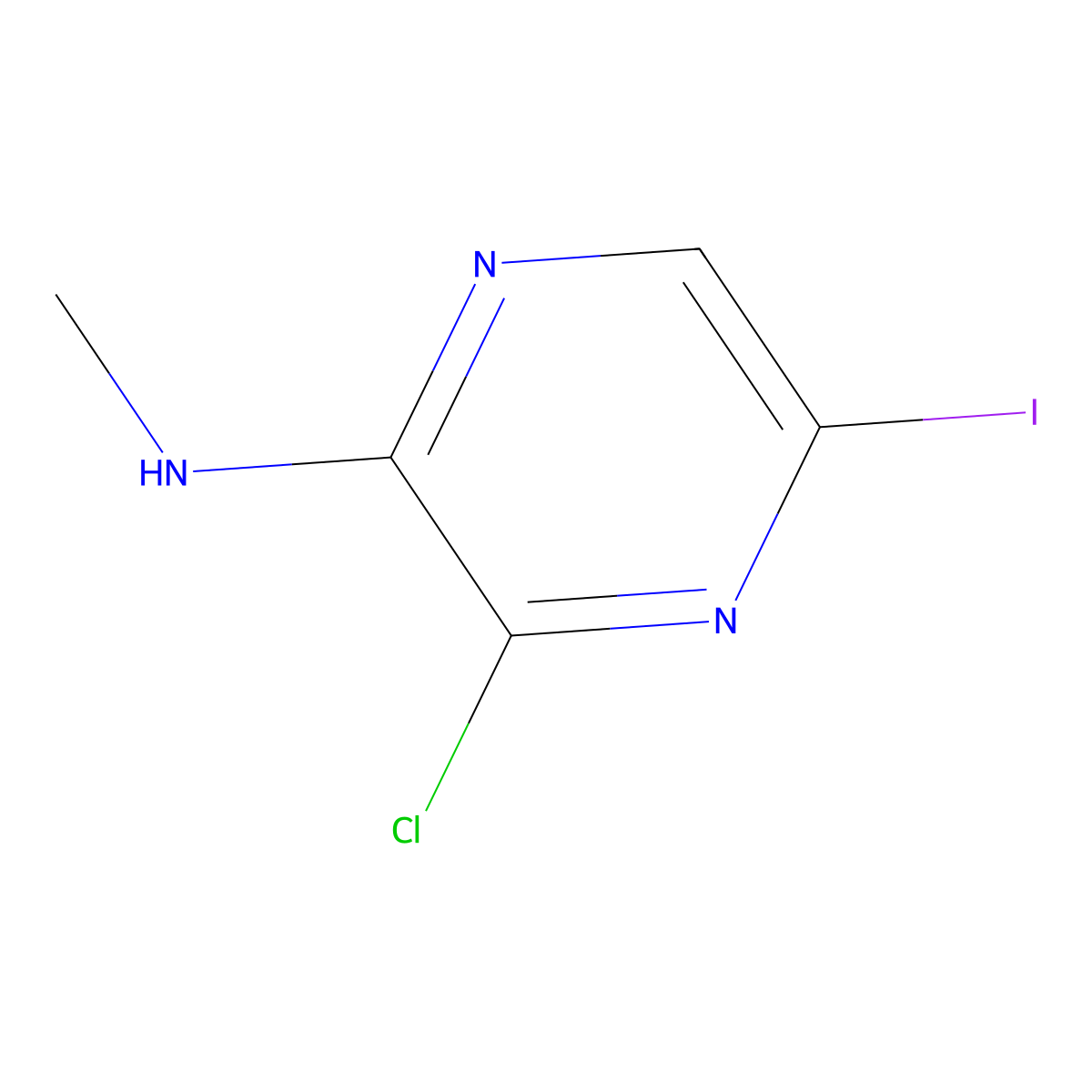 3-chloro-5-iodo-N-methylpyrazin-2-amine molecular structure, CAS 1704064-40-3
