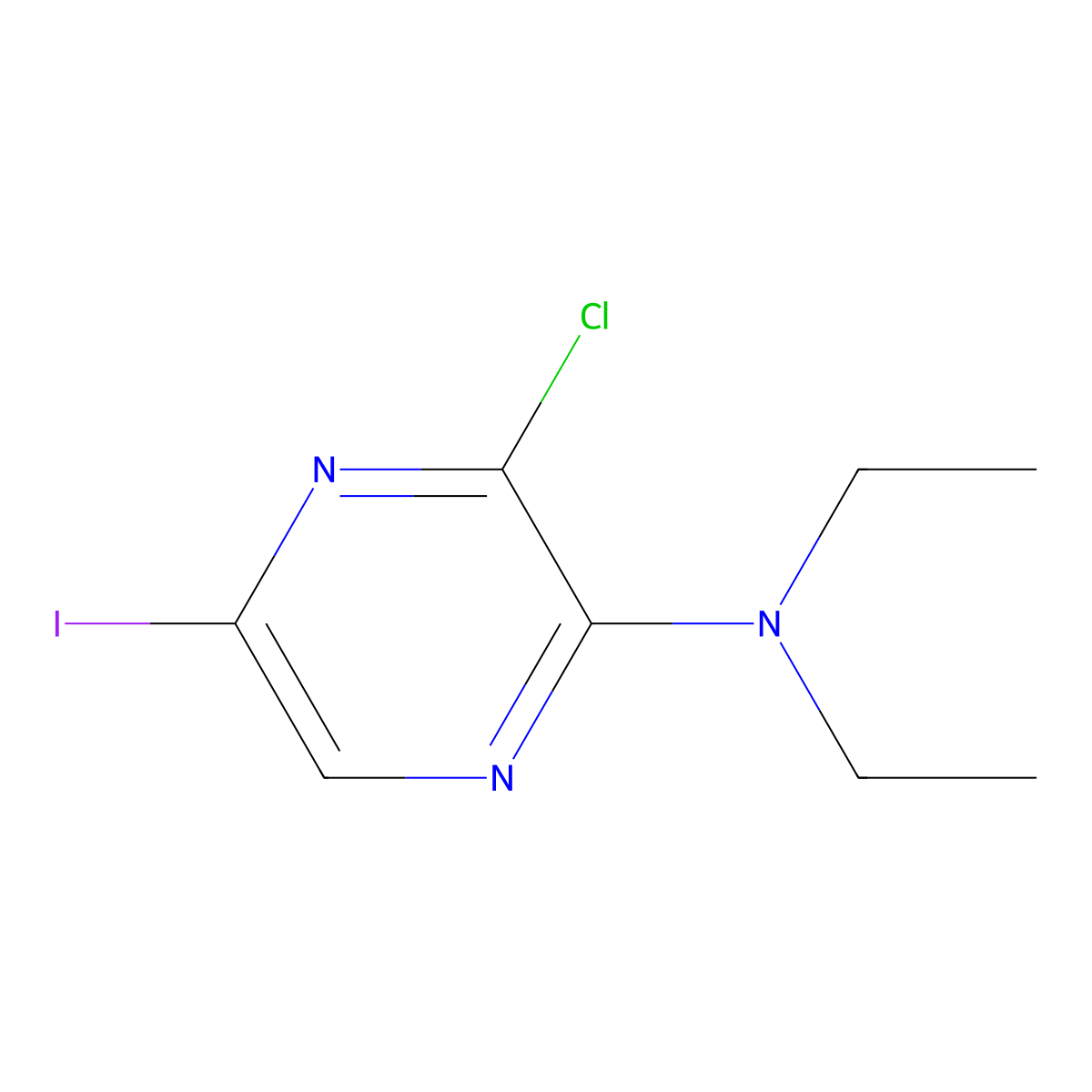 3-chloro-N,N-diethyl-5-iodopyrazin-2-amine molecular structure, CAS 1704064-41-4