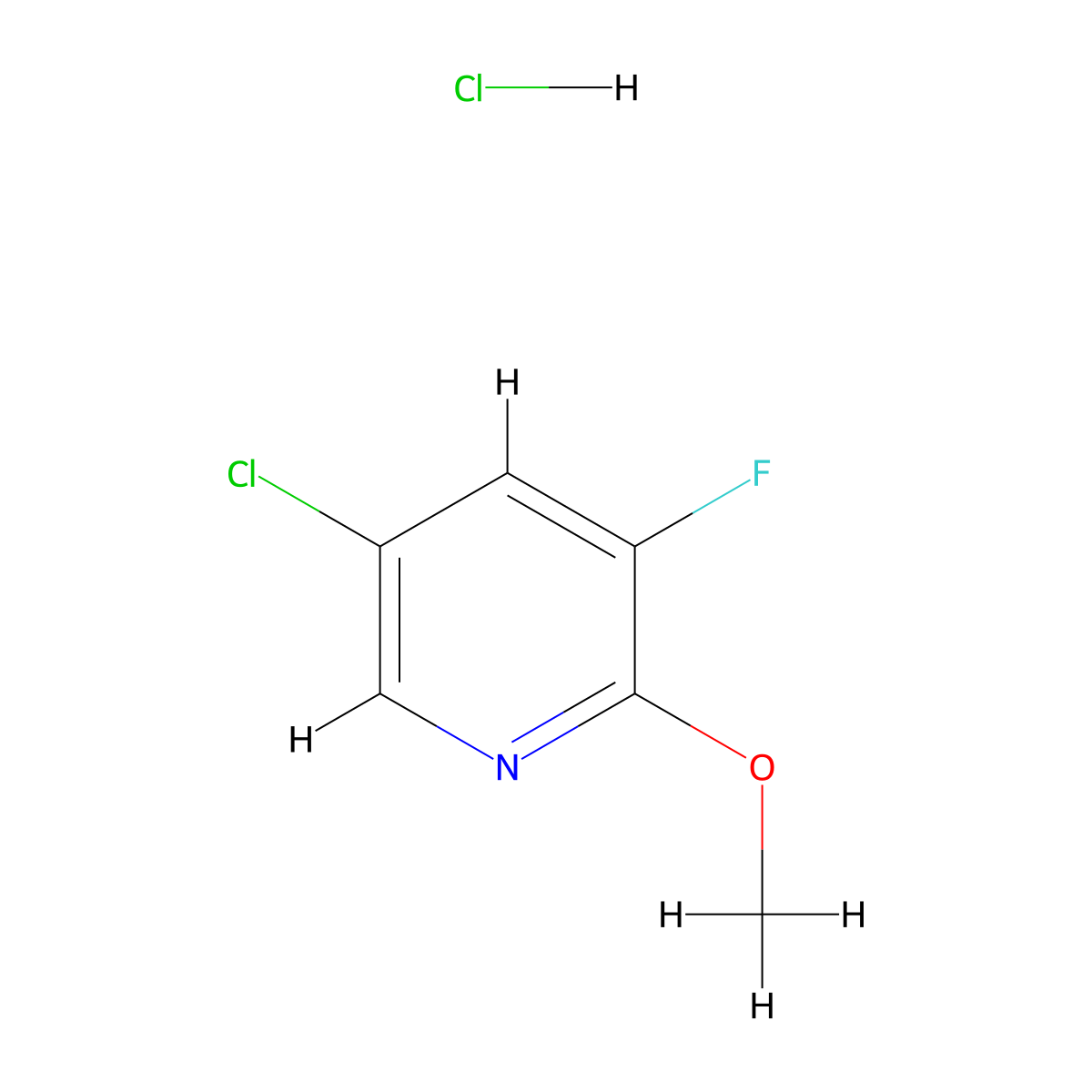 5-Chloro-3-fluoro-2-methoxypyridine hydrochloride molecular structure, CAS 1704064-96-9
