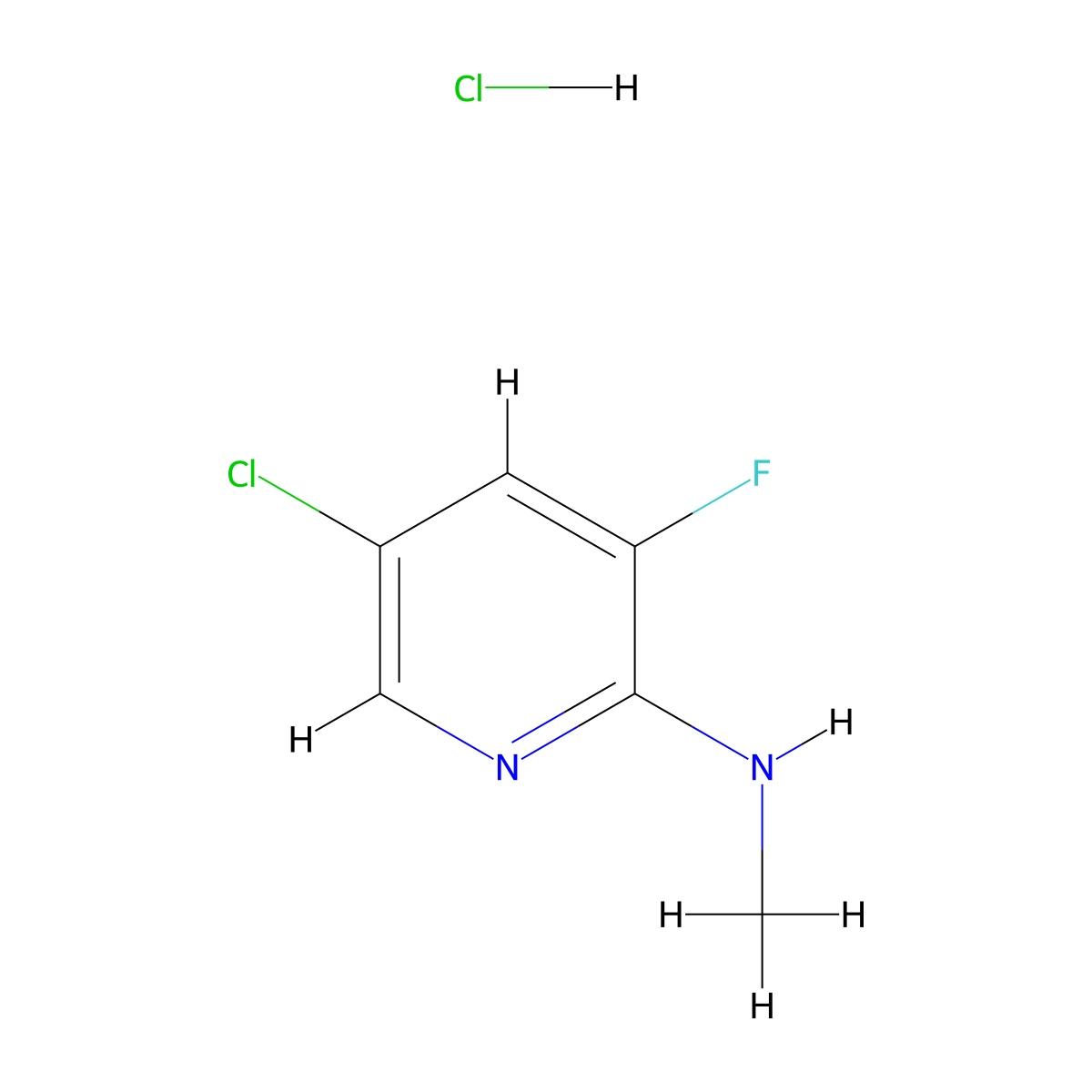 5-Chloro-3-fluoro-2-methylaminopyridine hydrochloride molecular structure, CAS 1704064-97-0