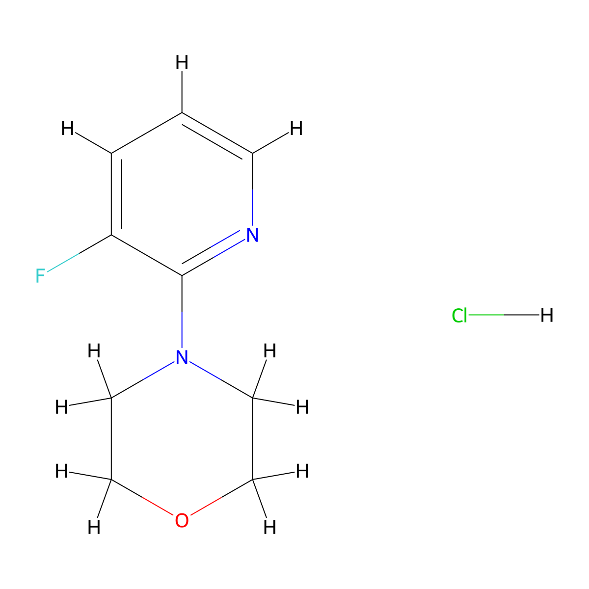 3-Fluoro-2-morpholin-4-ylpyridine hydrochloride molecular structure, CAS 1704064-98-1