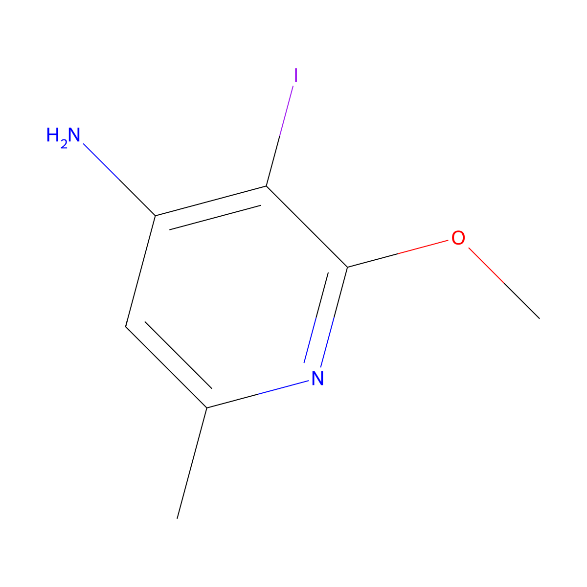 3-Iodo-2-methoxy-6-methylpyridin-4-amine molecular structure, CAS 1704065-00-8