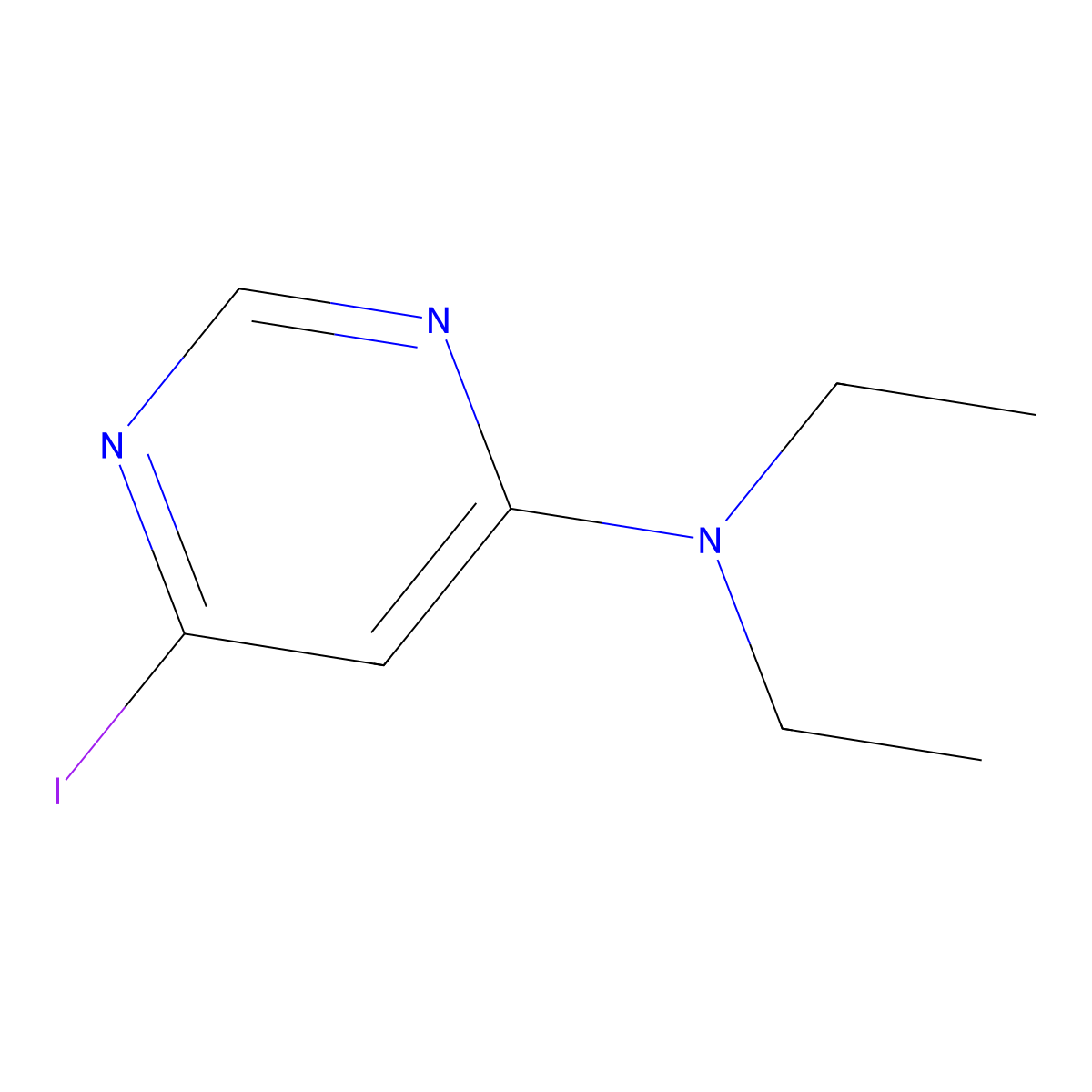 N,N-diethyl-6-iodopyrimidin-4-amine molecular structure, CAS 1704065-04-2