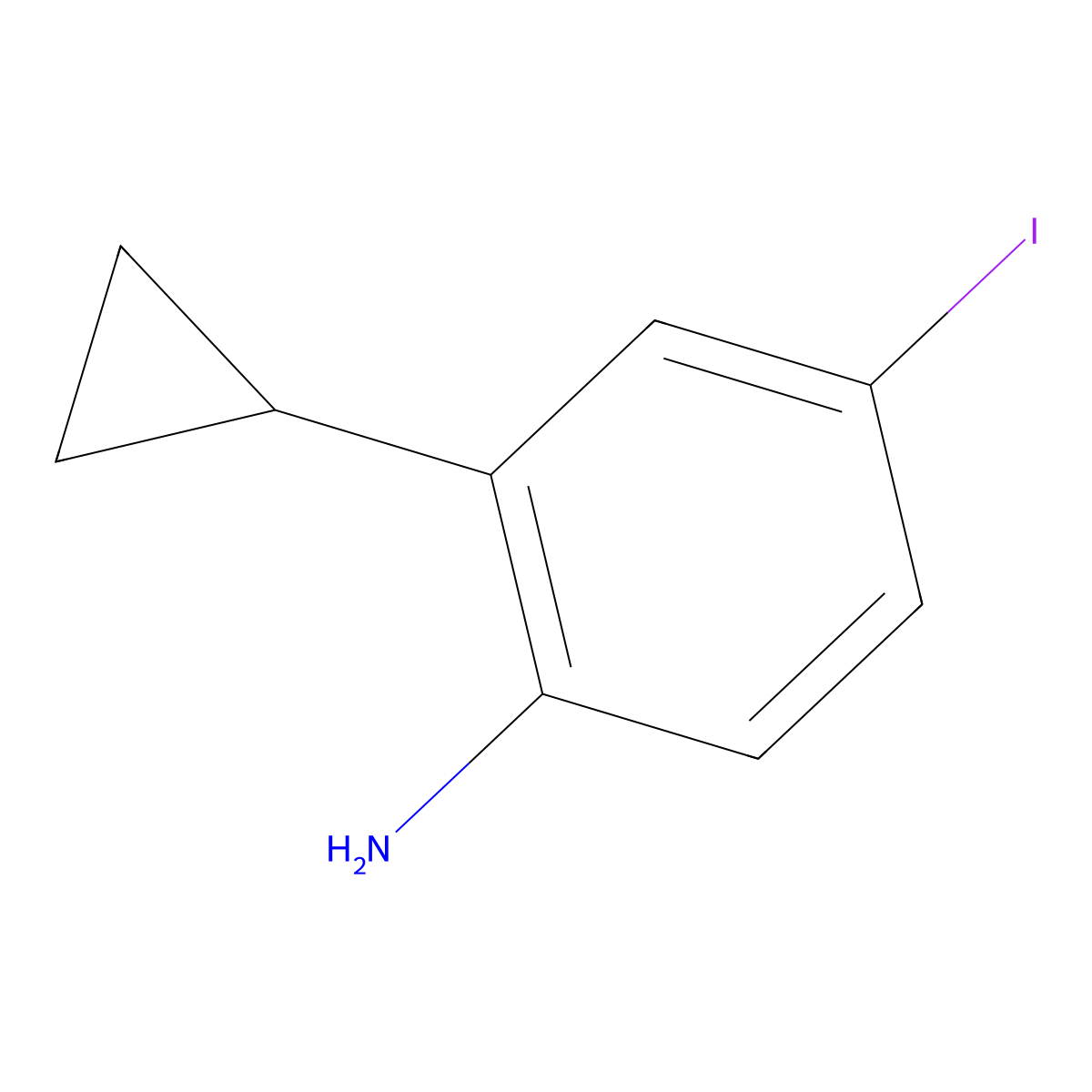 2-Cyclopropyl-4-iodoaniline molecular structure, CAS 1704065-05-3