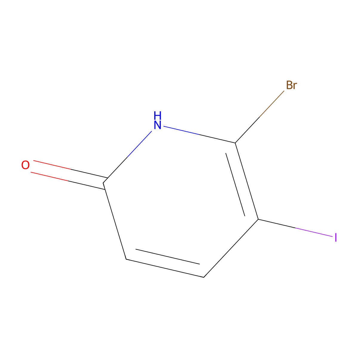6-Bromo-5-iodopyridin-2-ol molecular structure, CAS 1704065-08-6