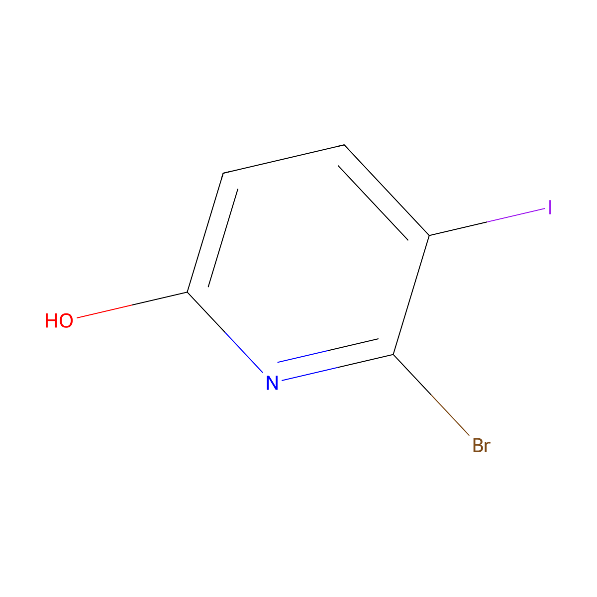 6-Bromo-5-iodopyridin-2-ol molecular structure, CAS 1704065-08-6