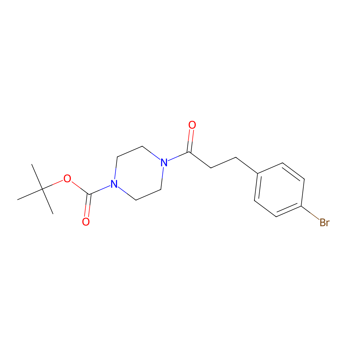 Tert-butyl 4-(3-(4-bromophenyl)propanoyl)piperazine-1-carboxylate molecular structure, CAS 1704065-10-0