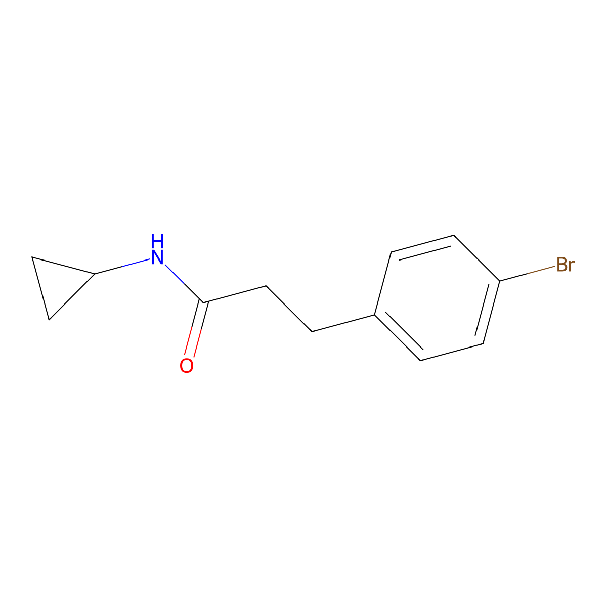 3-(4-bromophenyl)-N-cyclopropylpropanamide molecular structure, CAS 1704065-11-1