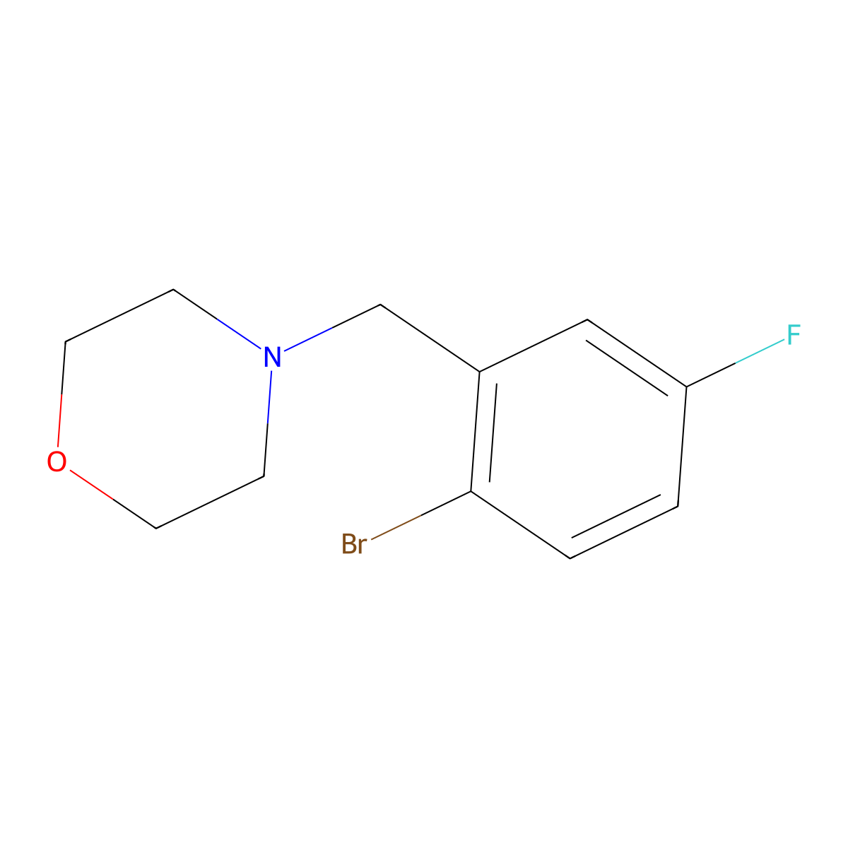 4-(2-Bromo-5-fluorobenzyl)morpholine molecular structure, CAS 1704065-18-8