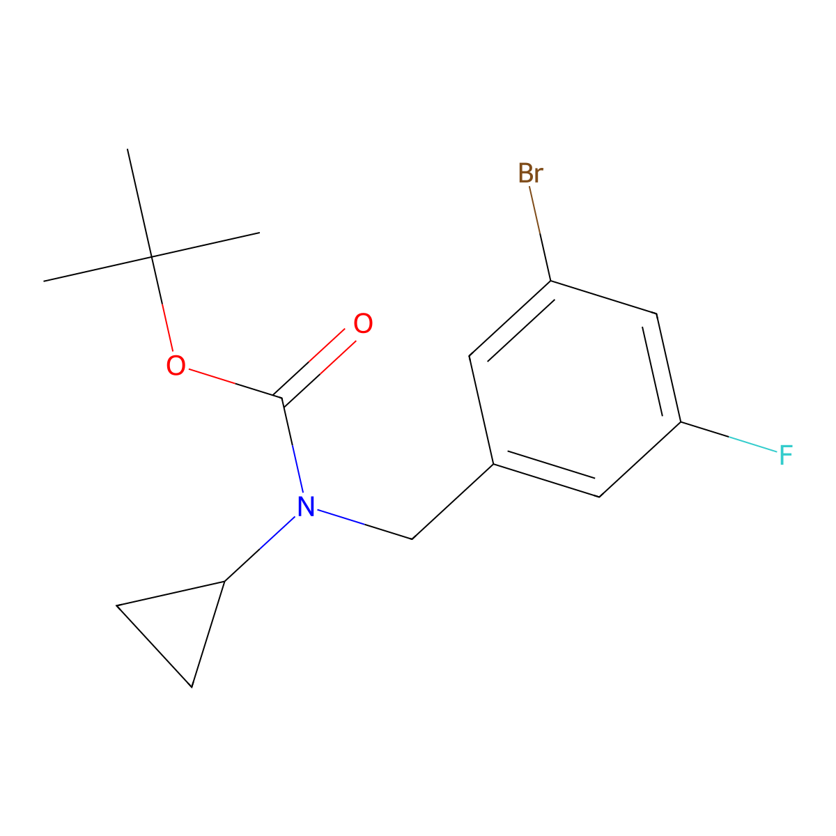 Tert-butyl 3-bromo-5-fluorobenzyl(cyclopropyl)carbamate molecular structure, CAS 1704065-22-4