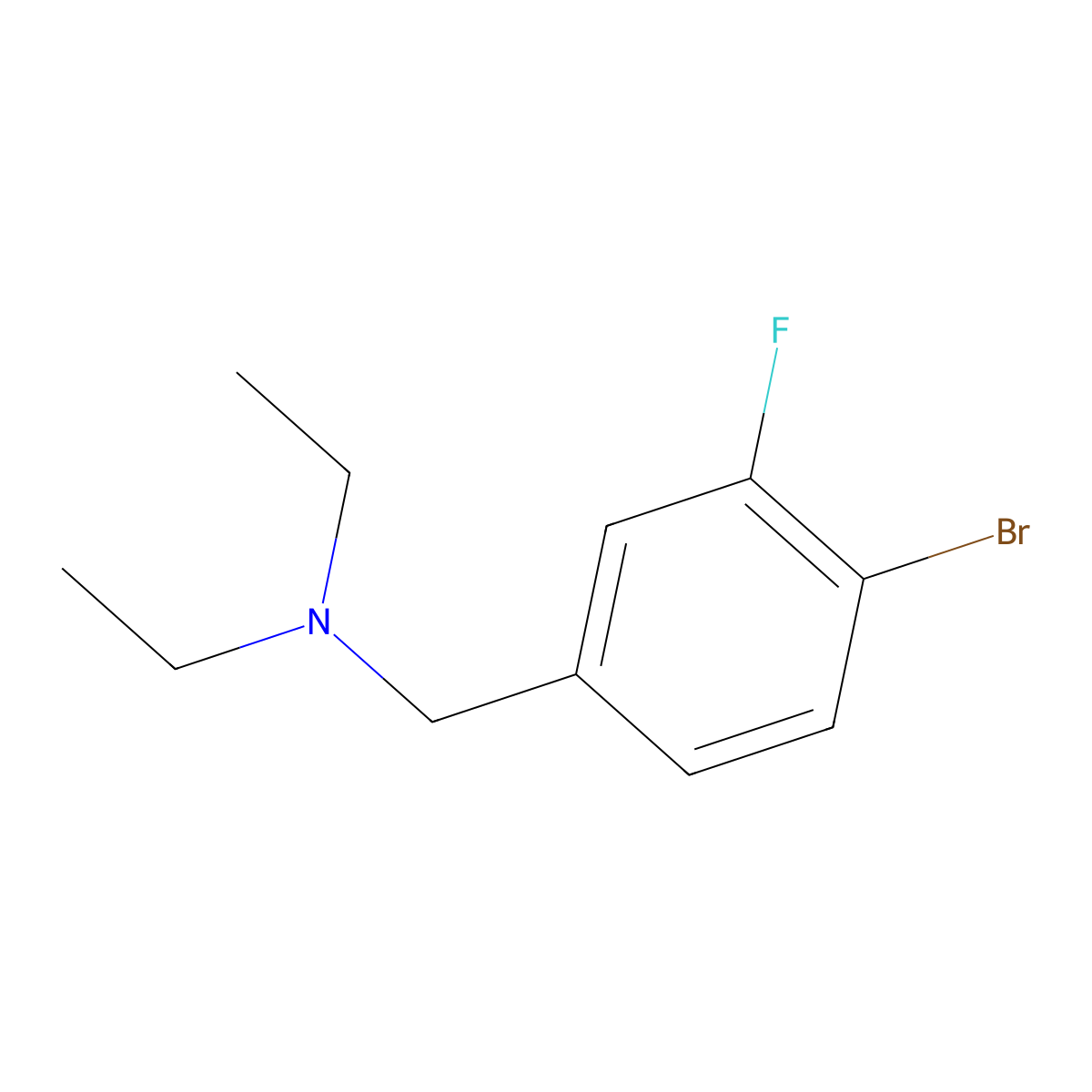 N-(4-bromo-3-fluorobenzyl)-N-ethylethanamine molecular structure, CAS 1704065-30-4