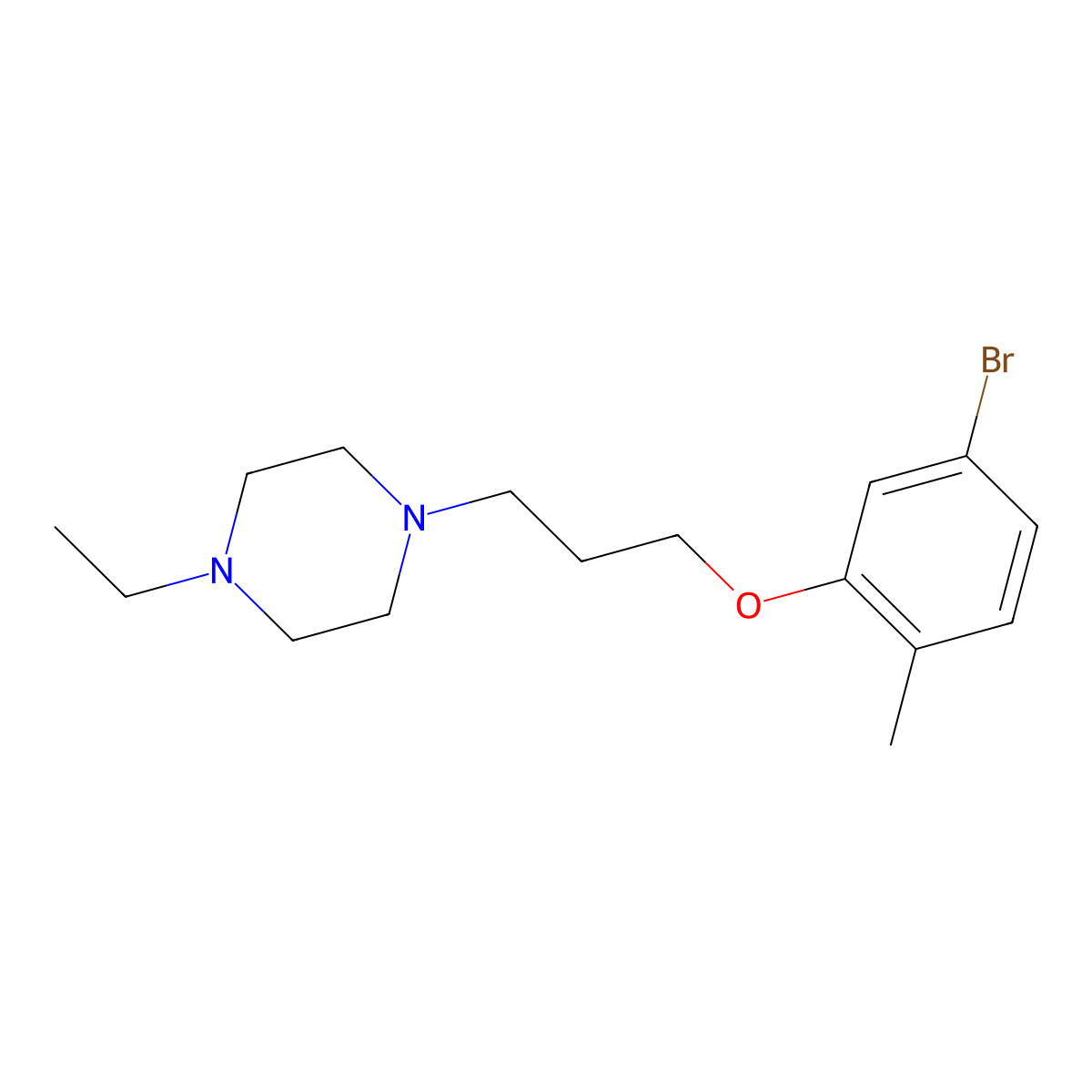 1-(3-(5-Bromo-2-methylphenoxy)propyl)-4-ethylpiperazine molecular structure, CAS 1704065-43-9