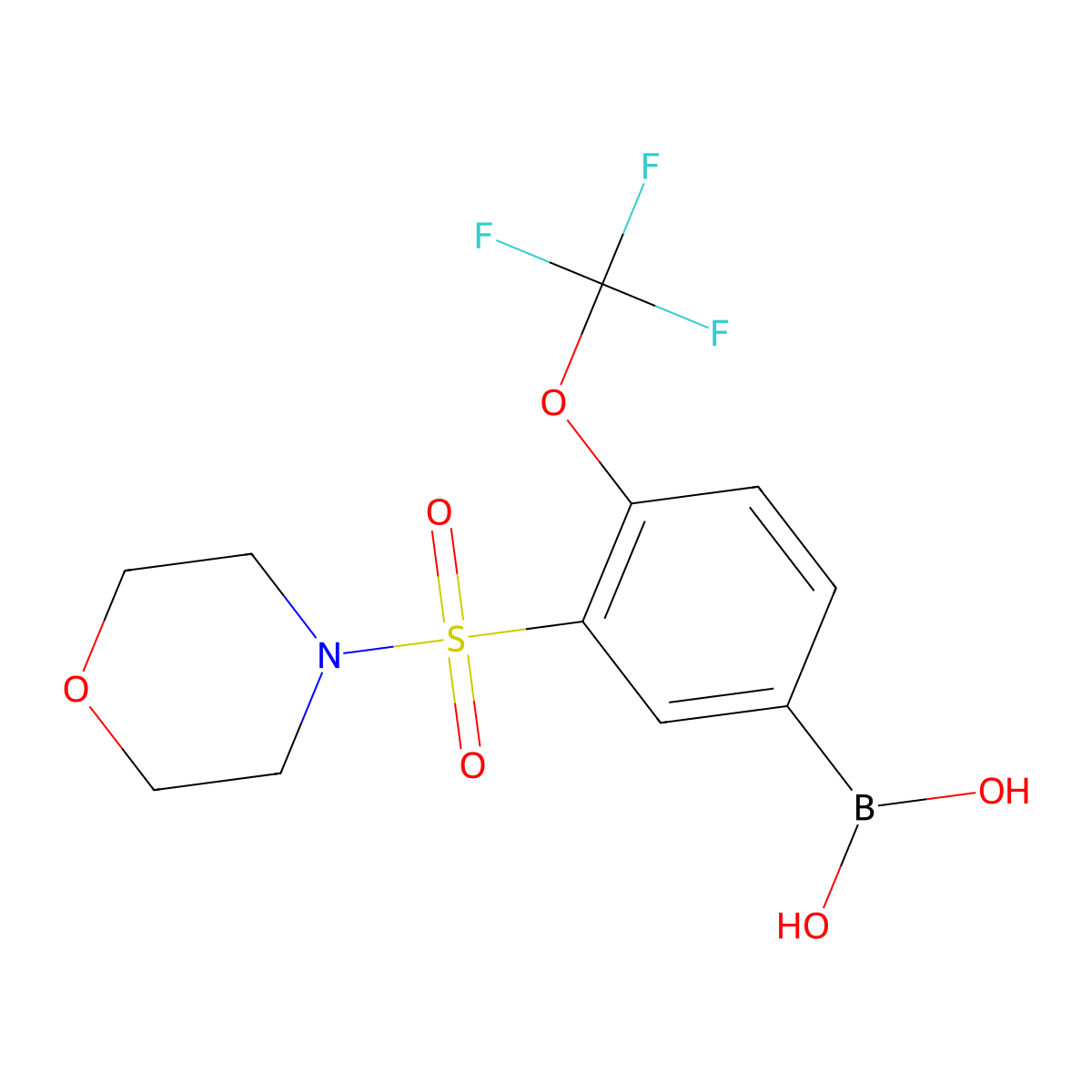 (3-(Morpholinosulfonyl)-4-(trifluoromethoxy)phenyl)boronic acid molecular structure, CAS 1704065-47-3
