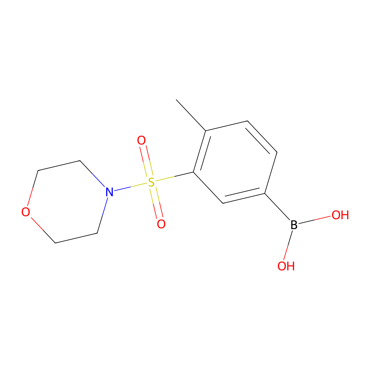 4-Methyl-3-(morpholinosulfonyl)phenylboronic acid molecular structure, CAS 1704065-60-0