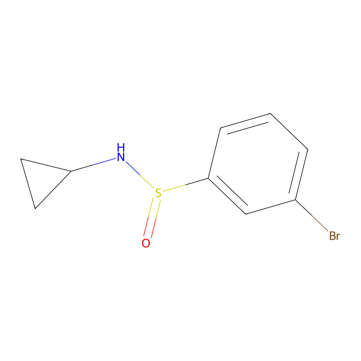 3-bromo-N-cyclopropylbenzenesulfinamide molecular structure, CAS 1704065-61-1