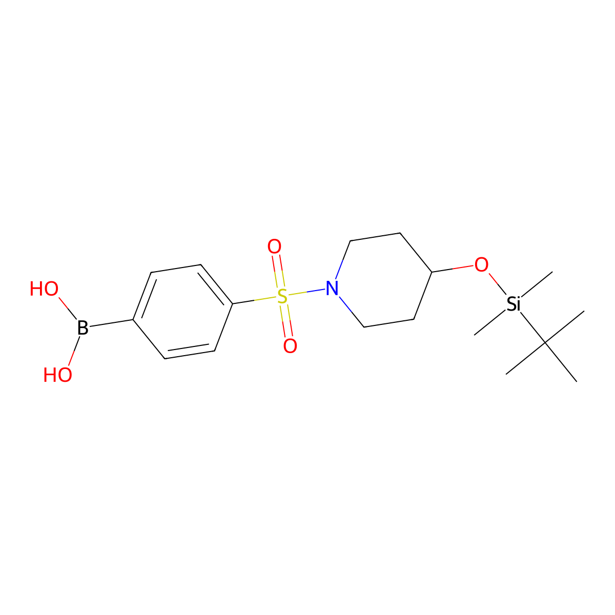 (4-((4-((Tert-butyldimethylsilyl)oxy)piperidin-1-yl)sulfonyl)phenyl)boronic acid molecular structure, CAS 1704065-62-2