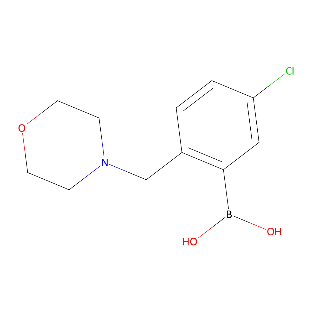 5-Chloro-2-(morpholinomethyl)phenylboronic acid molecular structure, CAS 1704066-71-6