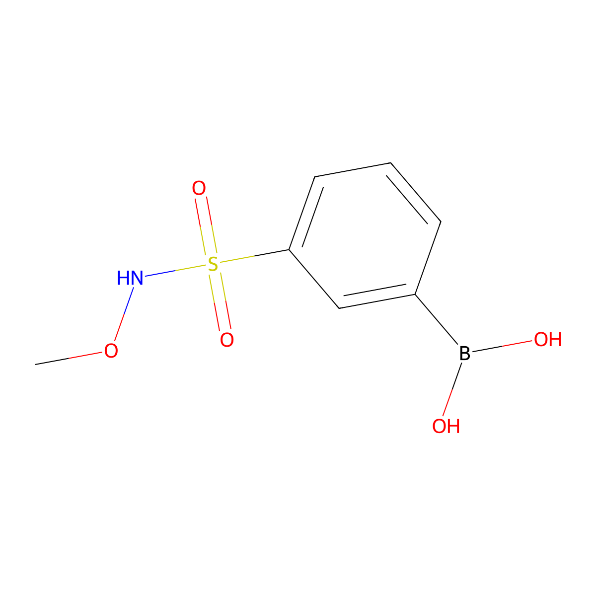 (3-(N-methoxysulfamoyl)phenyl)boronic acid molecular structure, CAS 1704066-72-7