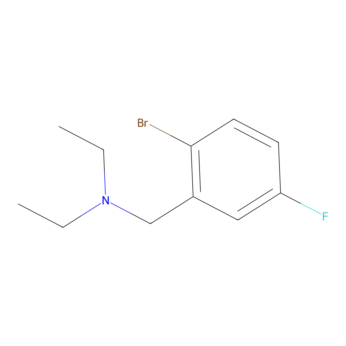 N-(2-bromo-5-fluorobenzyl)-N-ethylethanamine molecular structure, CAS 1704066-73-8