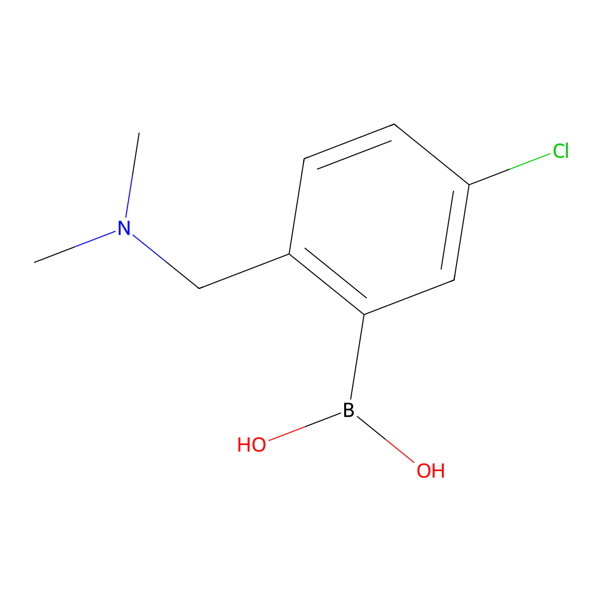 5-Chloro-2-((dimethylamino)methyl)phenylboronic acid molecular structure, CAS 1704066-75-0