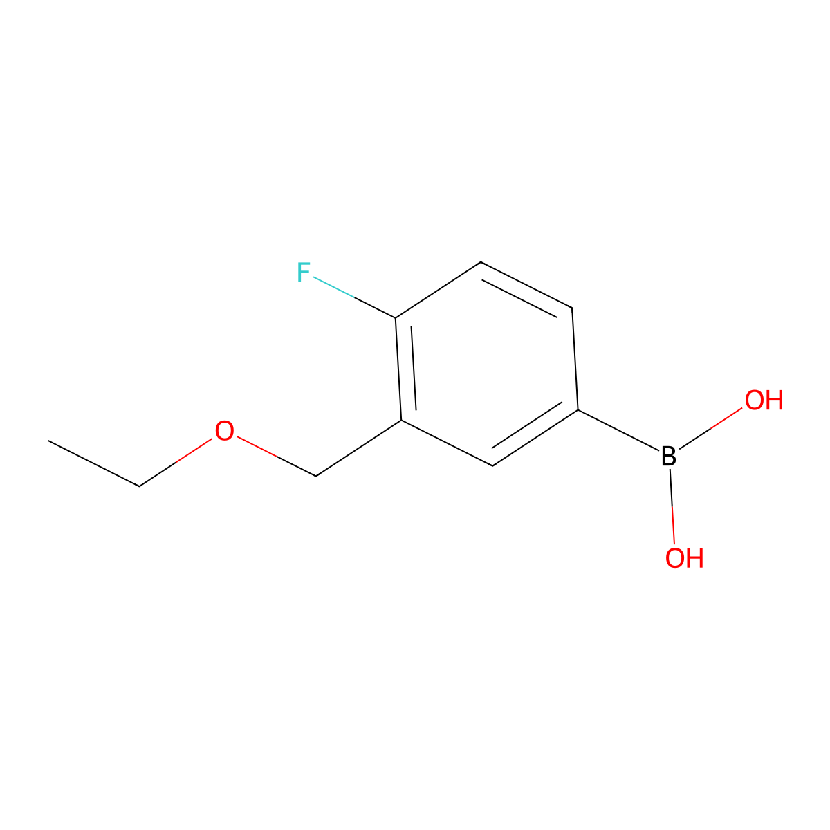 (3-(Ethoxymethyl)-4-fluorophenyl)boronic acid molecular structure, CAS 1704066-77-2