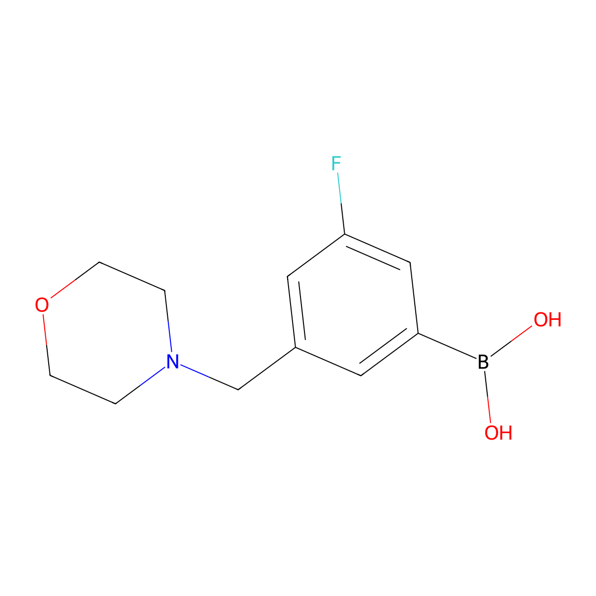 3-Fluoro-5-(morpholinomethyl)phenylboronic acid molecular structure, CAS 1704066-79-4