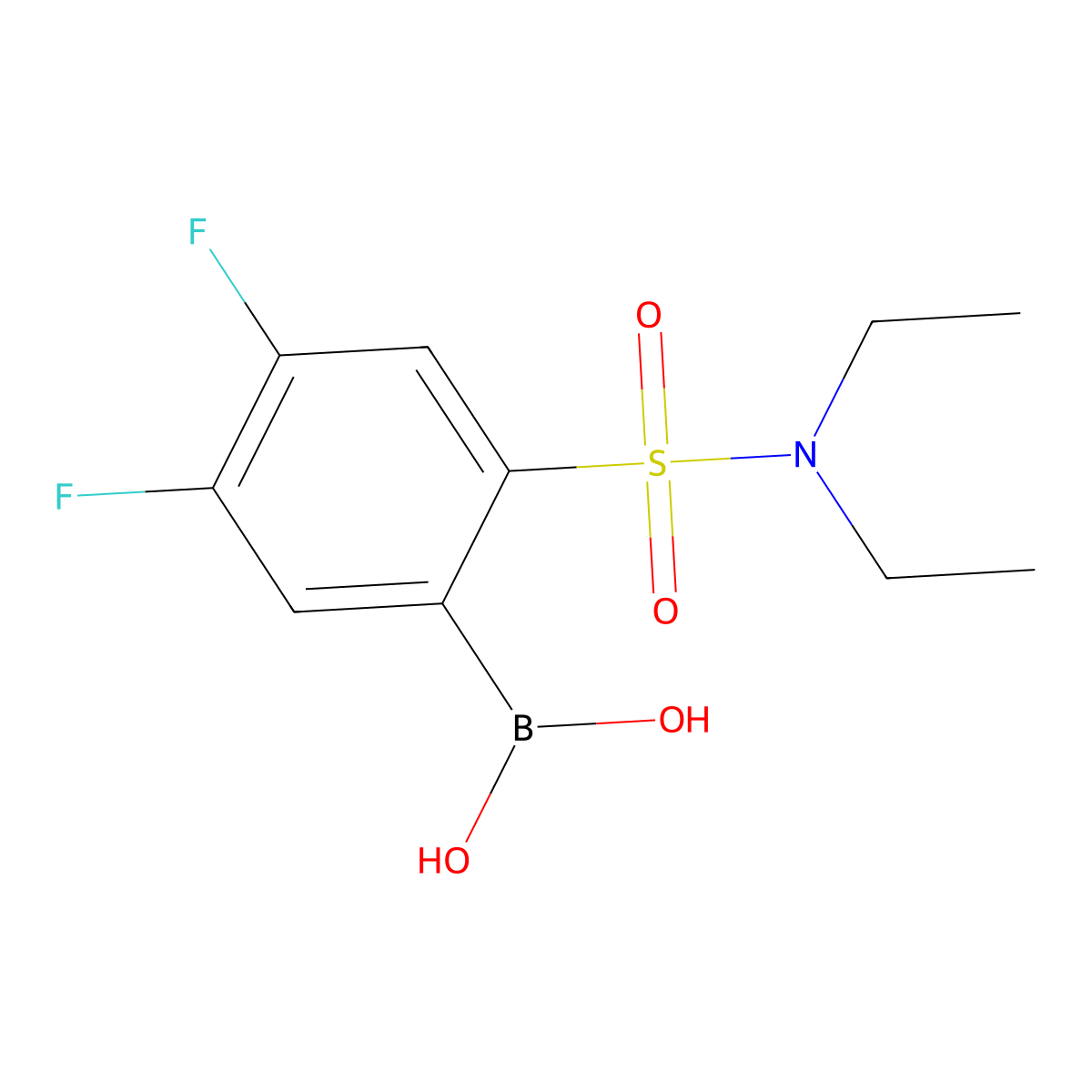 (2-(N,N-diethylsulfamoyl)-4,5-difluorophenyl)boronic acid molecular structure, CAS 1704066-89-6