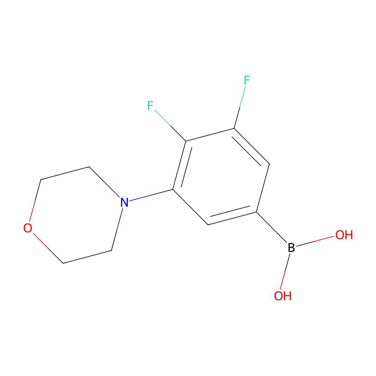 (3,4-Difluoro-5-morpholinophenyl)boronic acid molecular structure, CAS 1704067-18-4