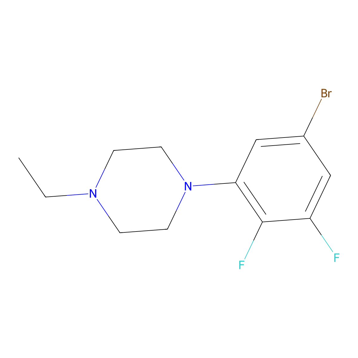 1-(5-Bromo-2,3-difluorophenyl)-4-ethylpiperazine molecular structure, CAS 1704067-20-8